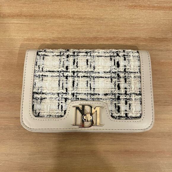 Badgley Mischka Women Clutch W/ Frame & Tweed Cover Off White Bag - Picture 11 of 11